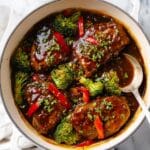 Honey Garlic Chicken with Broccoli and Red Bell Peppers Recipe