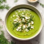 Spinach Soup with Feta, Dill, and Roasted Cauliflower Recipe