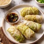 Stuffed Cabbage Rolls with Gyoza Dipping Sauce Recipe
