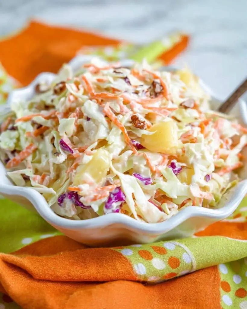 Hawaiian Pineapple Coleslaw without Mayonnaise Recipe