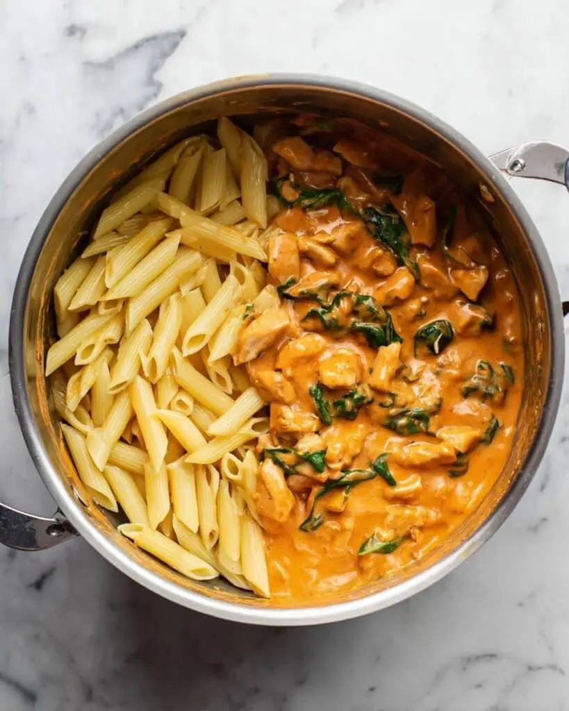 Tomato Spinach Chicken Pasta Recipe