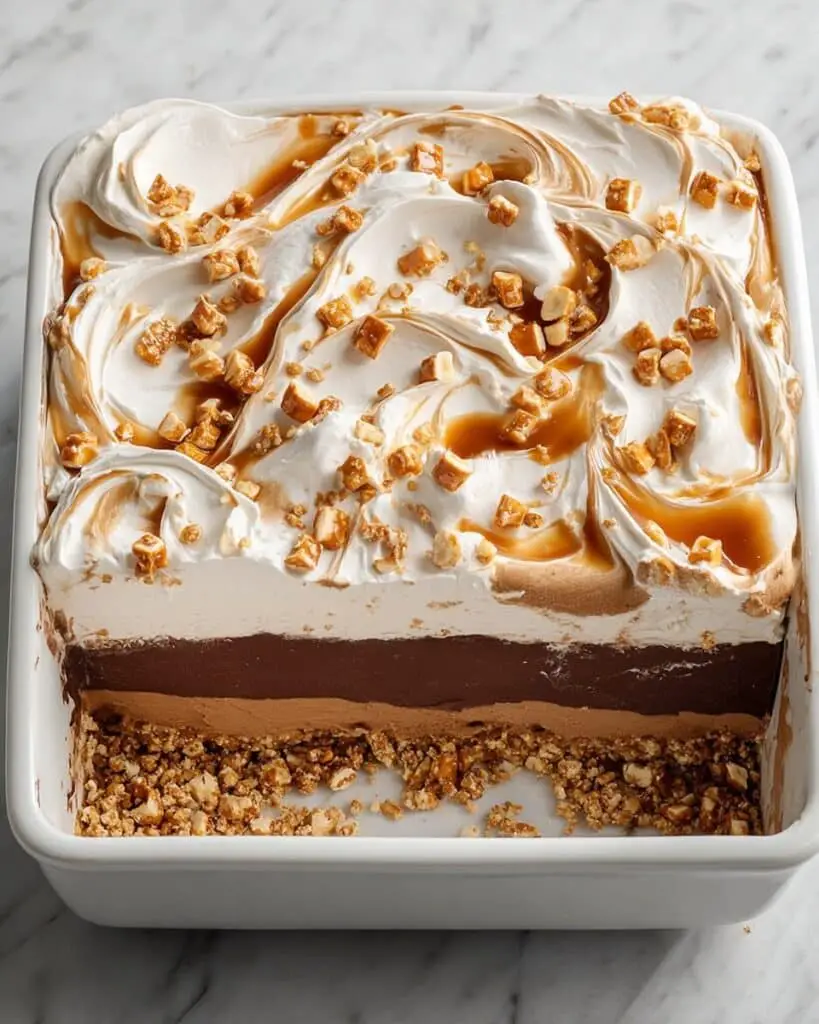 No-Bake Peanut Butter Chocolate Pretzel Pie Recipe
