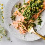 Steelhead Trout with Herb Olive Salsa Recipe