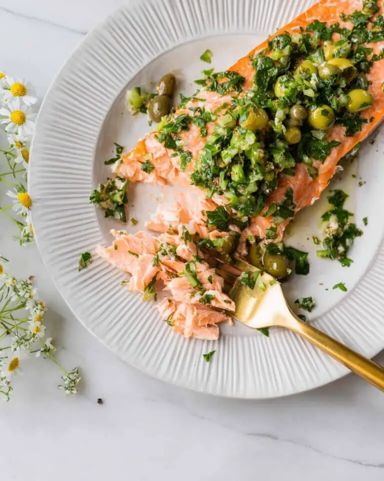 Steelhead Trout with Herb Olive Salsa Recipe