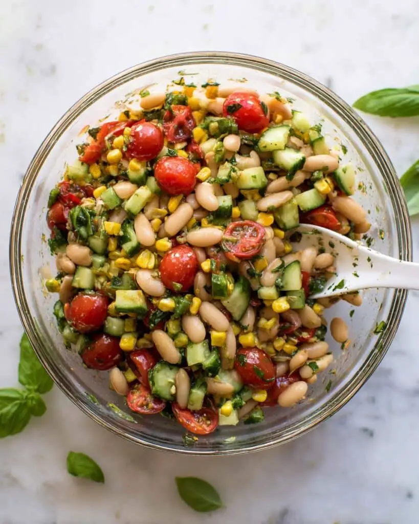 Summer White Bean Salad with Pesto Vinaigrette Recipe