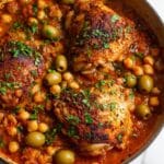 Moroccan Chicken with Chickpeas, Olives, and Spices Recipe