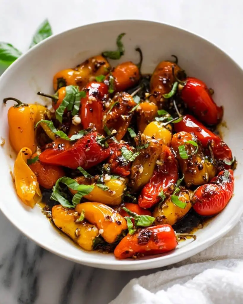 Roasted Mini Bell Peppers with Balsamic and Garlic Recipe