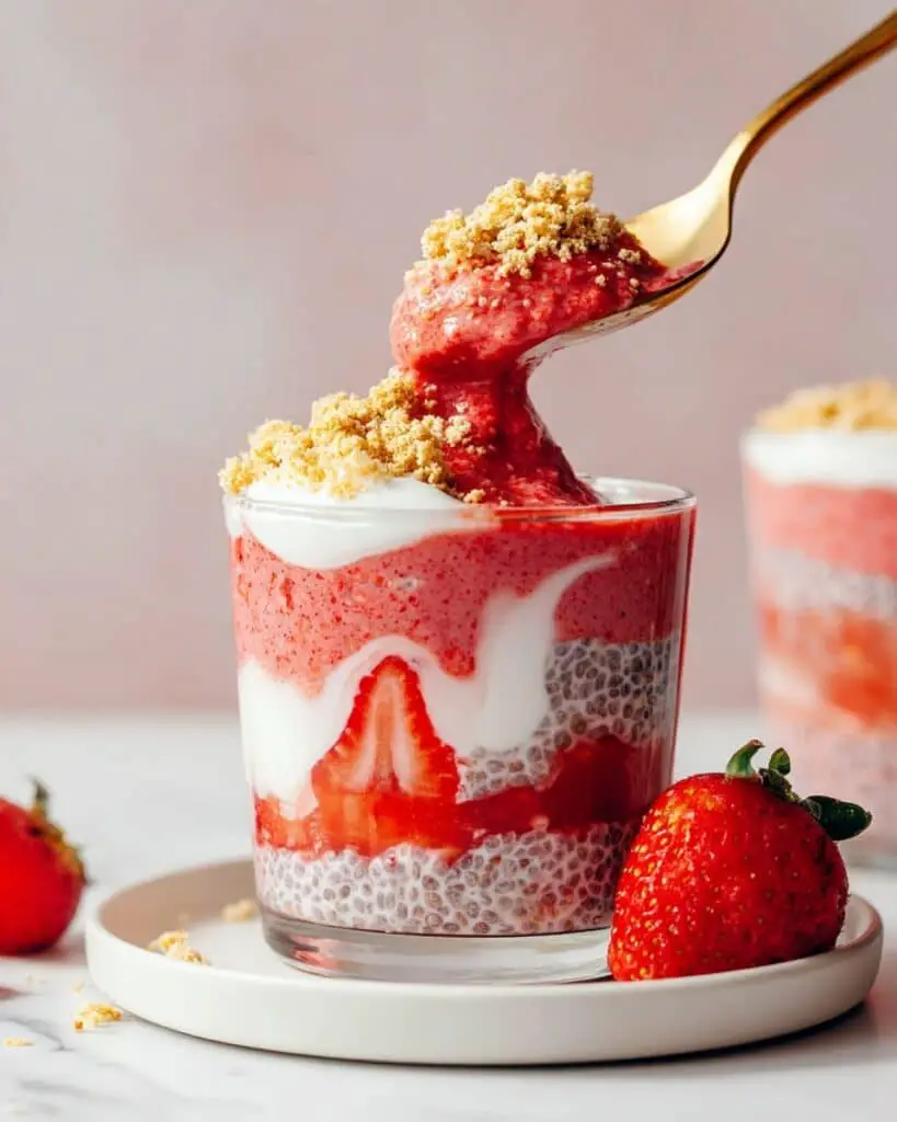 Strawberries & Cream Chia Pudding Recipe
