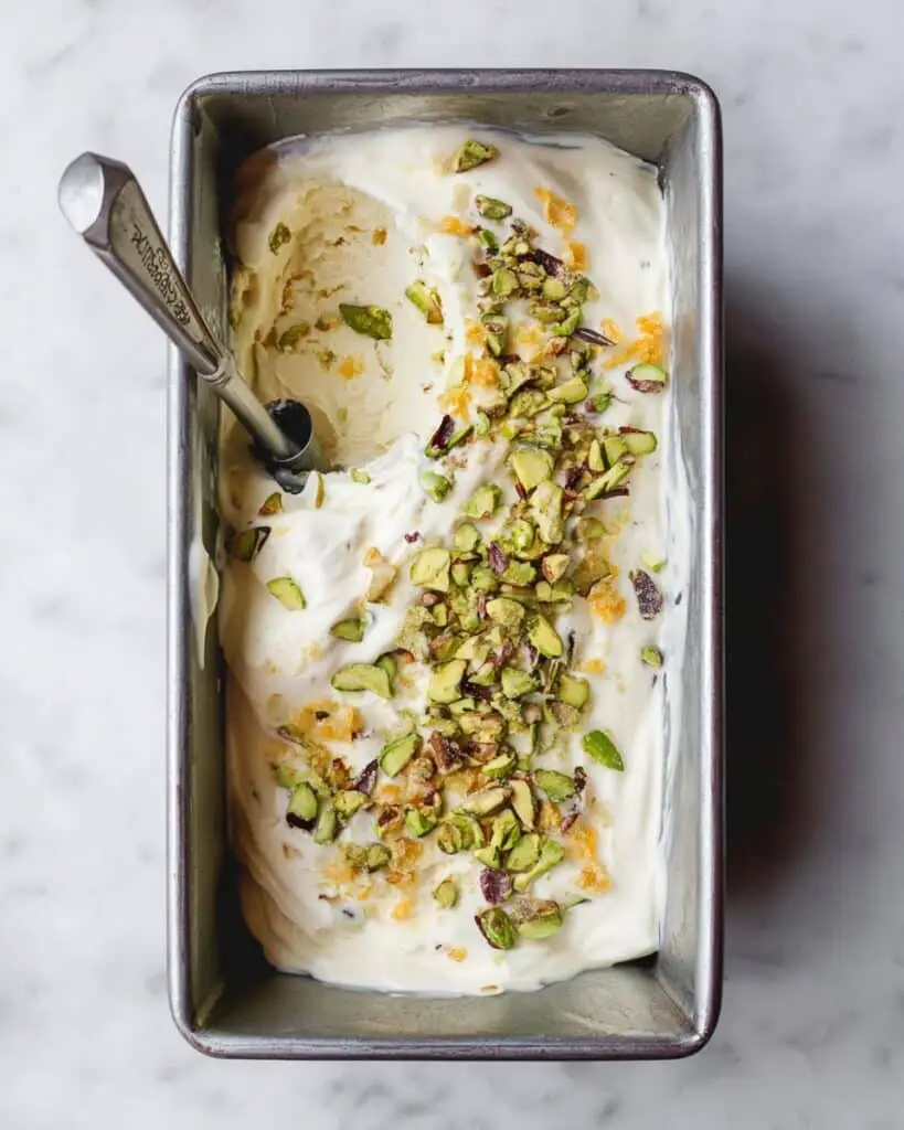 Ricotta Ice Cream with Pistachios and Candied Citrus Recipe