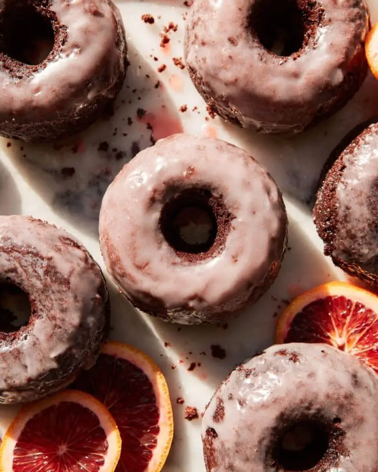 Dark Chocolate Donuts with Blood Orange Glaze Recipe