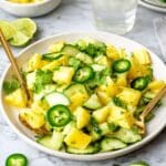 Pineapple Cucumber Salad with Lime, Jalapeños, and Cilantro Recipe