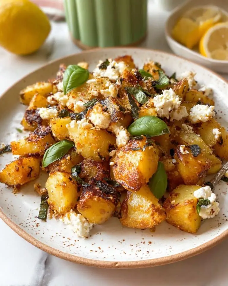 Baked Feta Potatoes with Roasted Garlic, Lemon, and Basil Recipe