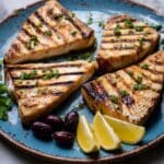 Grilled Swordfish with a Mediterranean Garlic and Lemon Marinade Recipe