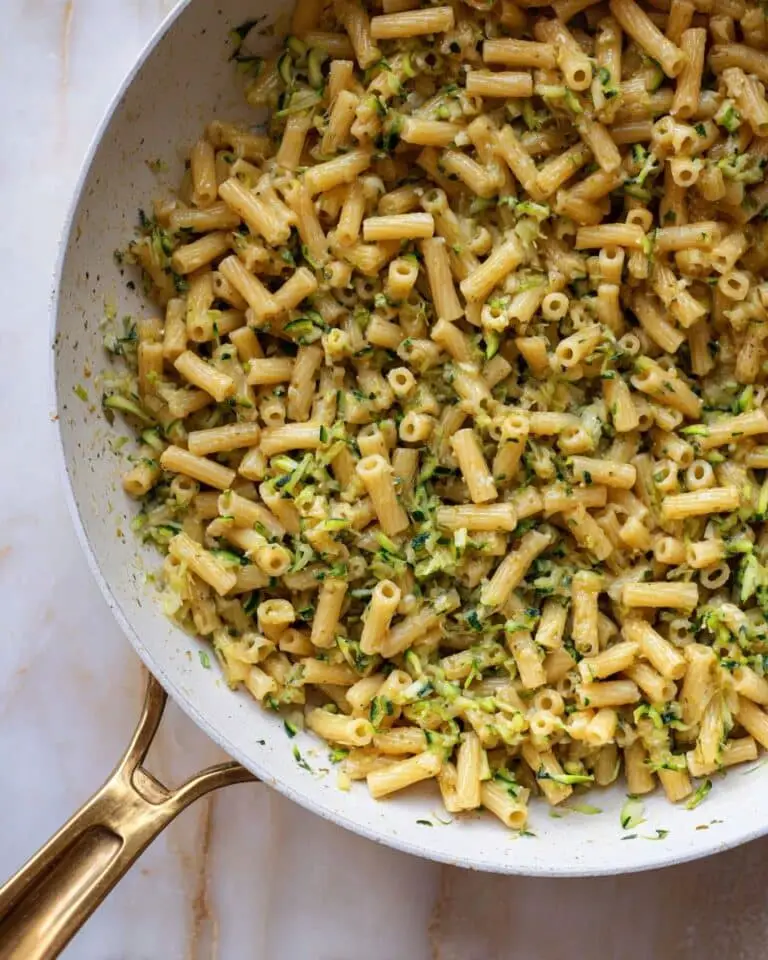 Garlic Butter Zucchini Noodles with Ditalini Pasta and Parmesan Recipe