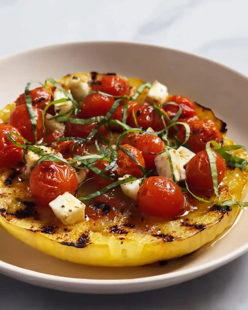 Spaghetti Squash Nests with Feta, Tomatoes & Balsamic Drizzle Recipe