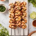 Grilled Coconut-Garlic Shrimp Skewers with Cilantro and Toasted Coconut Recipe