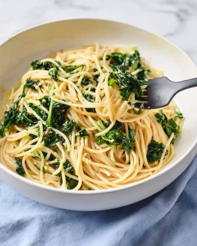 Kale Pasta with Lemon and Parmesan Recipe