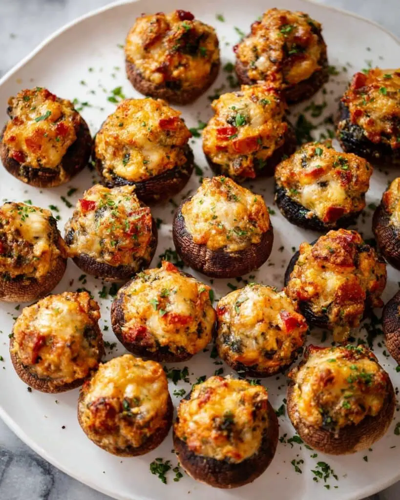 Stuffed Mushrooms with Ricotta, Spinach, and Parmesan Recipe