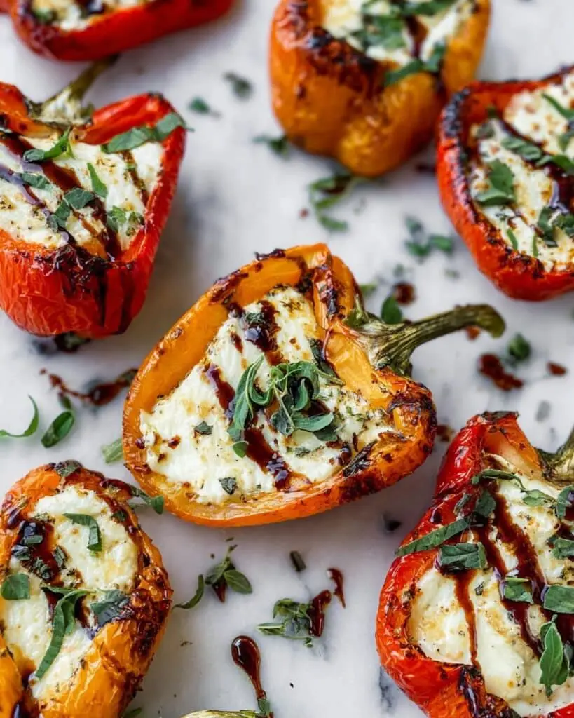 Roasted Goat Cheese Stuffed Mini Peppers (Easy Appetizer) Recipe