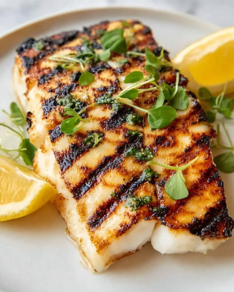 Grilled Honey-Garlic Lemon Halibut Recipe