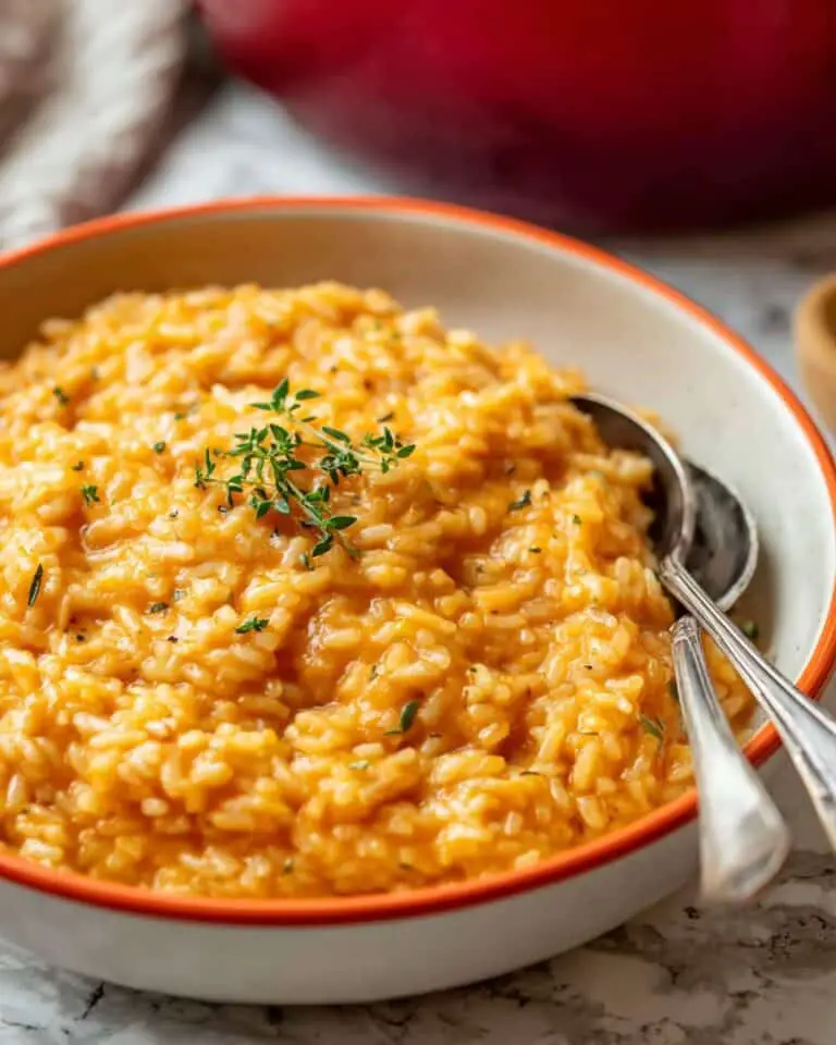 Tomato Risotto with Caramelized Onions Recipe