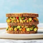 Chickpea Salad Sandwich with Fresh Veggies and Herbs Recipe