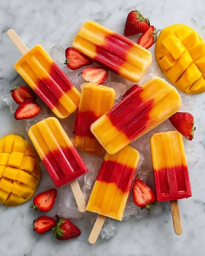 Strawberry Mango Popsicles Recipe