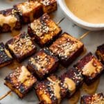 Grilled Tofu Skewers with Peanut Dipping Sauce Recipe
