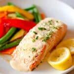 Air Fryer Garlic Parmesan Crusted Salmon Recipe