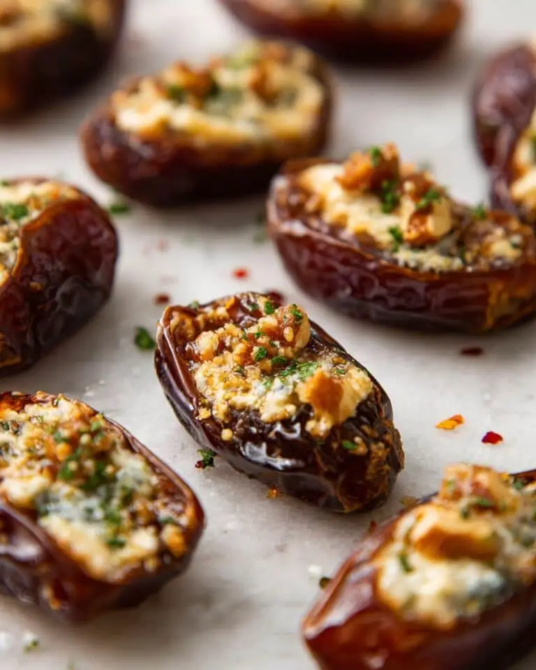 Air Fryer Brie Stuffed Dates with Walnut, Honey, and Herbs Recipe